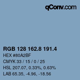 カラーコード: RGB 128 162.8 191.4 | qconv.com
