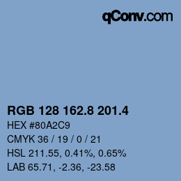 カラーコード: RGB 128 162.8 201.4 | qconv.com