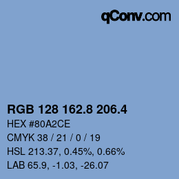 カラーコード: RGB 128 162.8 206.4 | qconv.com