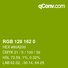 Farbcode: RGB 128 162 0 | qconv.com