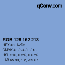 Color code: RGB 128 162 213 | qconv.com