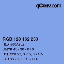 Color code: RGB 128 162 233 | qconv.com