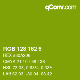颜色代码: RGB 128 162 6 | qconv.com