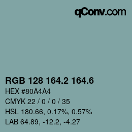 カラーコード: RGB 128 164.2 164.6 | qconv.com