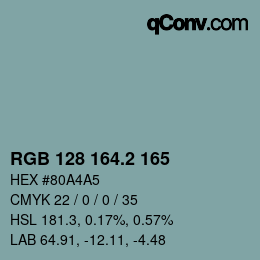 カラーコード: RGB 128 164.2 165 | qconv.com