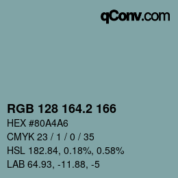カラーコード: RGB 128 164.2 166 | qconv.com