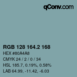 カラーコード: RGB 128 164.2 168 | qconv.com