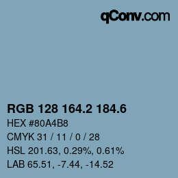 カラーコード: RGB 128 164.2 184.6 | qconv.com
