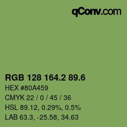 カラーコード: RGB 128 164.2 89.6 | qconv.com