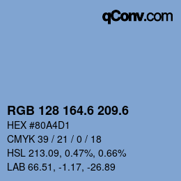 カラーコード: RGB 128 164.6 209.6 | qconv.com