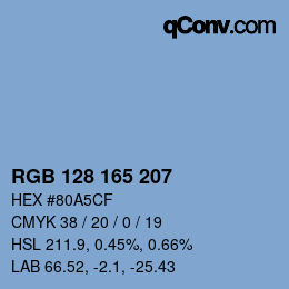 カラーコード: RGB 128 165 207 | qconv.com