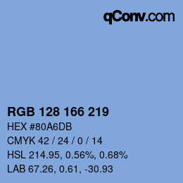 Color code: RGB 128 166 219 | qconv.com