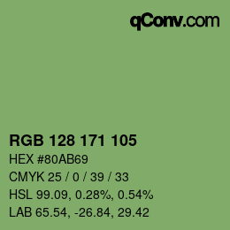 颜色代码: RGB 128 171 105 | qconv.com