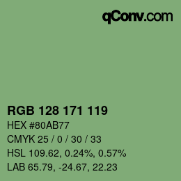 Color code: RGB 128 171 119 | qconv.com