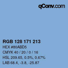 Color code: RGB 128 171 213 | qconv.com