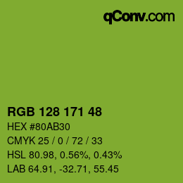 Color code: RGB 128 171 48 | qconv.com