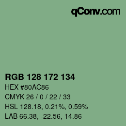 Color code: RGB 128 172 134 | qconv.com