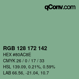 Color code: RGB 128 172 142 | qconv.com