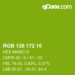 Color code: RGB 128 172 16 | qconv.com