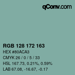 Color code: RGB 128 172 163 | qconv.com