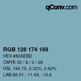 Color code: RGB 128 174 189 | qconv.com