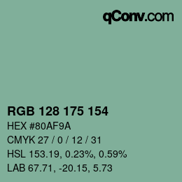 Farbcode: RGB 128 175 154 | qconv.com