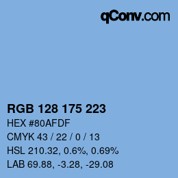Color code: RGB 128 175 223 | qconv.com