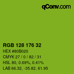 Color code: RGB 128 176 32 | qconv.com