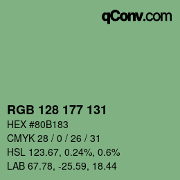 Color code: RGB 128 177 131 | qconv.com