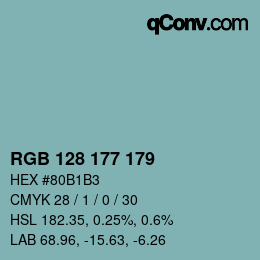 Color code: RGB 128 177 179 | qconv.com
