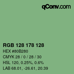 Color code: RGB 128 178 128 | qconv.com