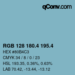 カラーコード: RGB 128 180.4 195.4 | qconv.com