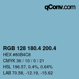 カラーコード: RGB 128 180.4 200.4 | qconv.com