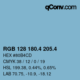 カラーコード: RGB 128 180.4 205.4 | qconv.com