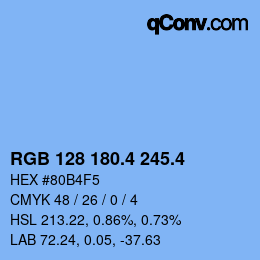 カラーコード: RGB 128 180.4 245.4 | qconv.com