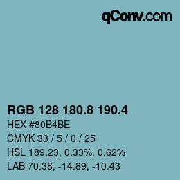 カラーコード: RGB 128 180.8 190.4 | qconv.com