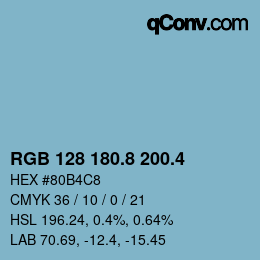 カラーコード: RGB 128 180.8 200.4 | qconv.com