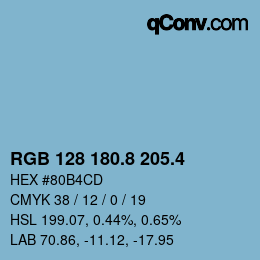 カラーコード: RGB 128 180.8 205.4 | qconv.com