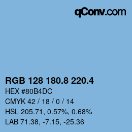カラーコード: RGB 128 180.8 220.4 | qconv.com