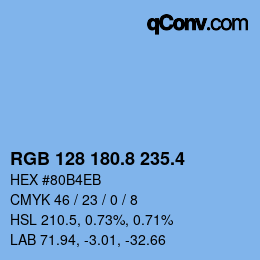 カラーコード: RGB 128 180.8 235.4 | qconv.com