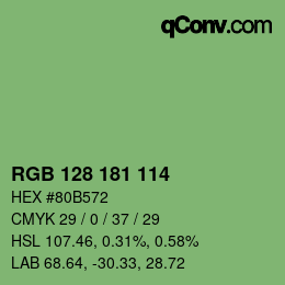 Color code: RGB 128 181 114 | qconv.com
