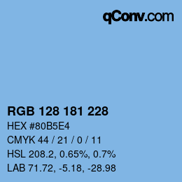 Color code: RGB 128 181 228 | qconv.com