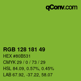 Código de color: RGB 128 181 49 | qconv.com