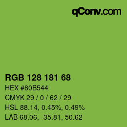 カラーコード: RGB 128 181 68 | qconv.com