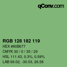 颜色代码: RGB 128 182 119 | qconv.com