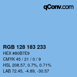 Color code: RGB 128 183 233 | qconv.com
