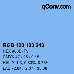 Color code: RGB 128 183 243 | qconv.com