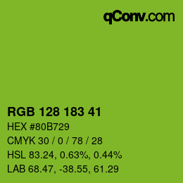 Color code: RGB 128 183 41 | qconv.com