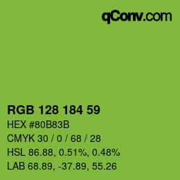 カラーコード: RGB 128 184 59 | qconv.com