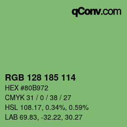 Color code: RGB 128 185 114 | qconv.com